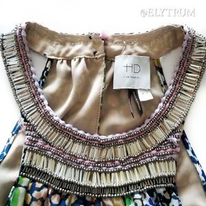 HD in Paris Anthropologie Mayacamas Beaded Halter Maxi Dress Size 0 Printed Boho